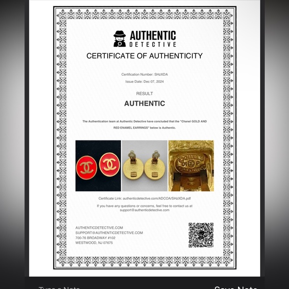 Chanel Gold & Red Enamel Earrings - Picture 7 of 7